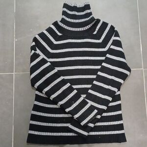 Focus 2000 Black and Gray Cowl Neck Sweater